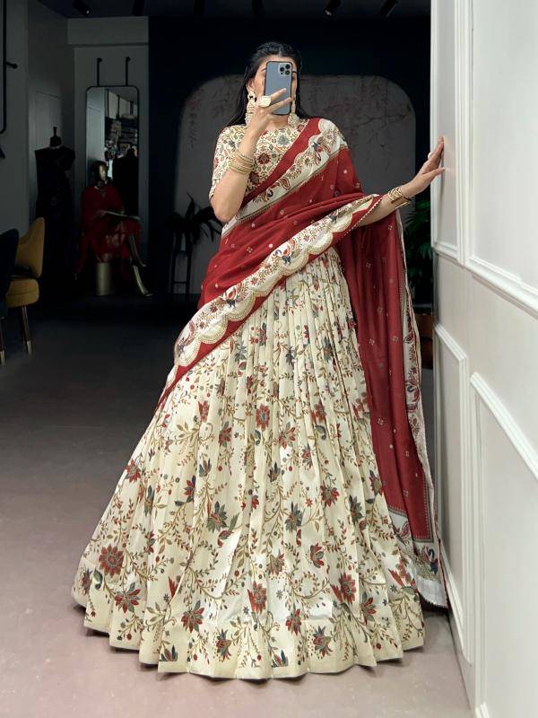 LNB 1256 Tasar Silk OWT Lehengha choli with stone work in hydrabad